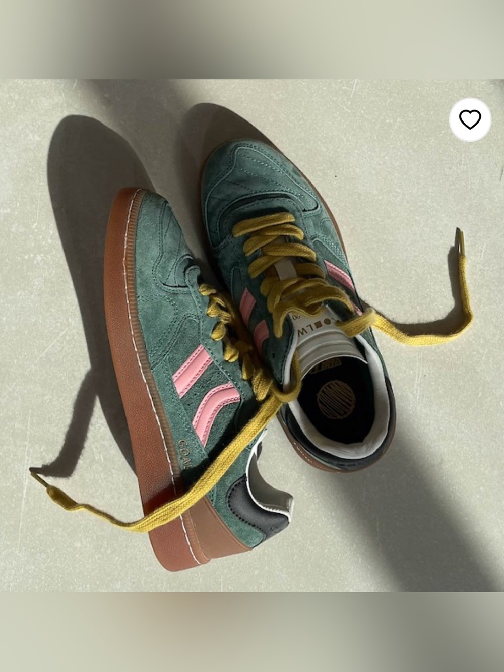 Coolway Goal Green Athletic Sneakers Leather Detail Retro Style - Picture 2 of 13